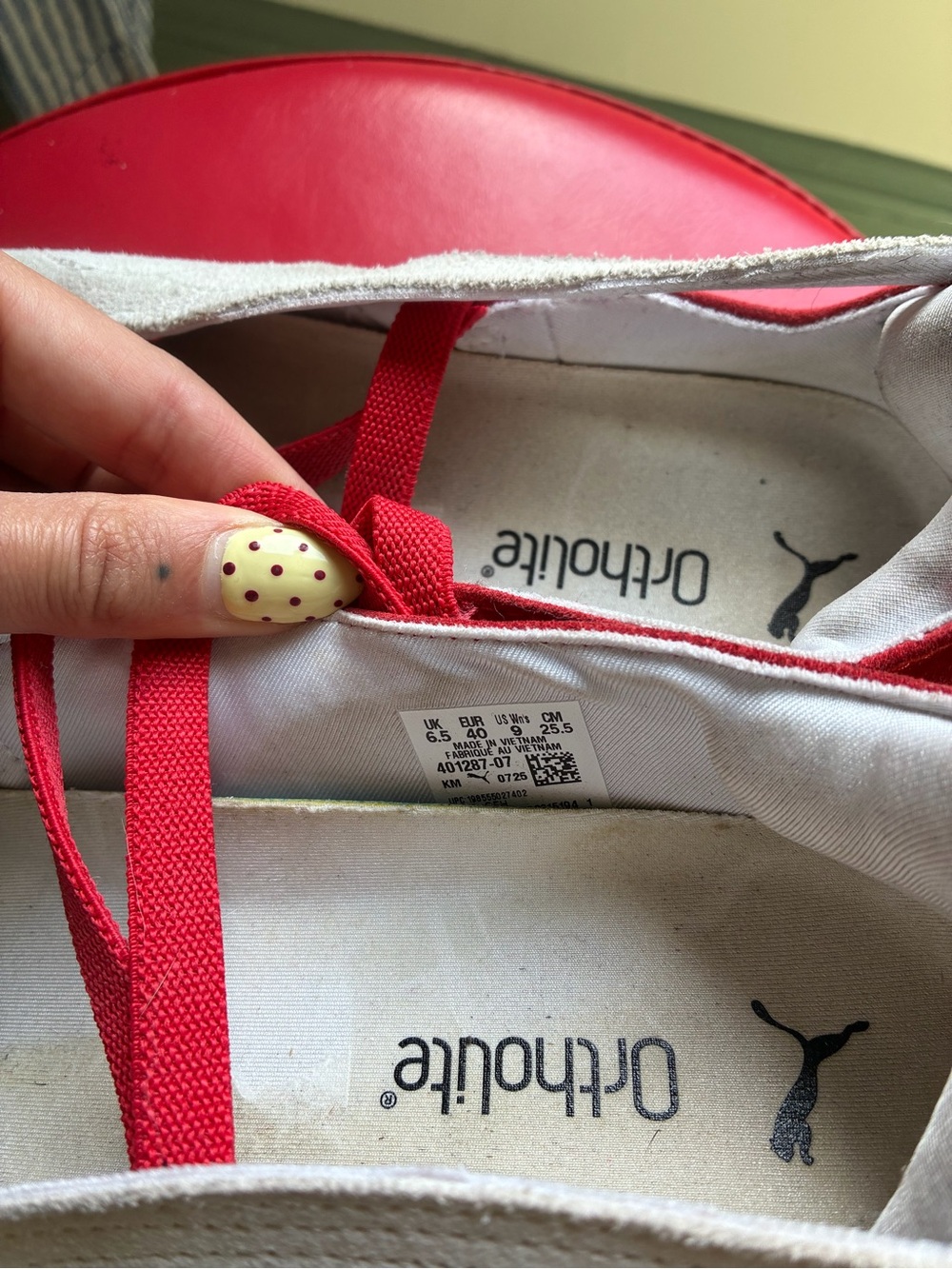 PUMA Red and White Speedcat Ballet Flat size 9 - Picture 8 of 8